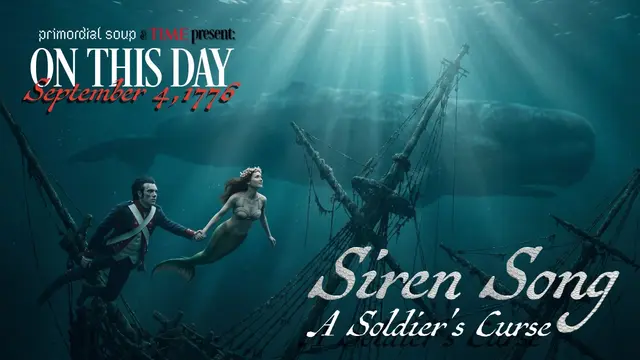 Still from The Siren Song, a Hessian soldier at sea